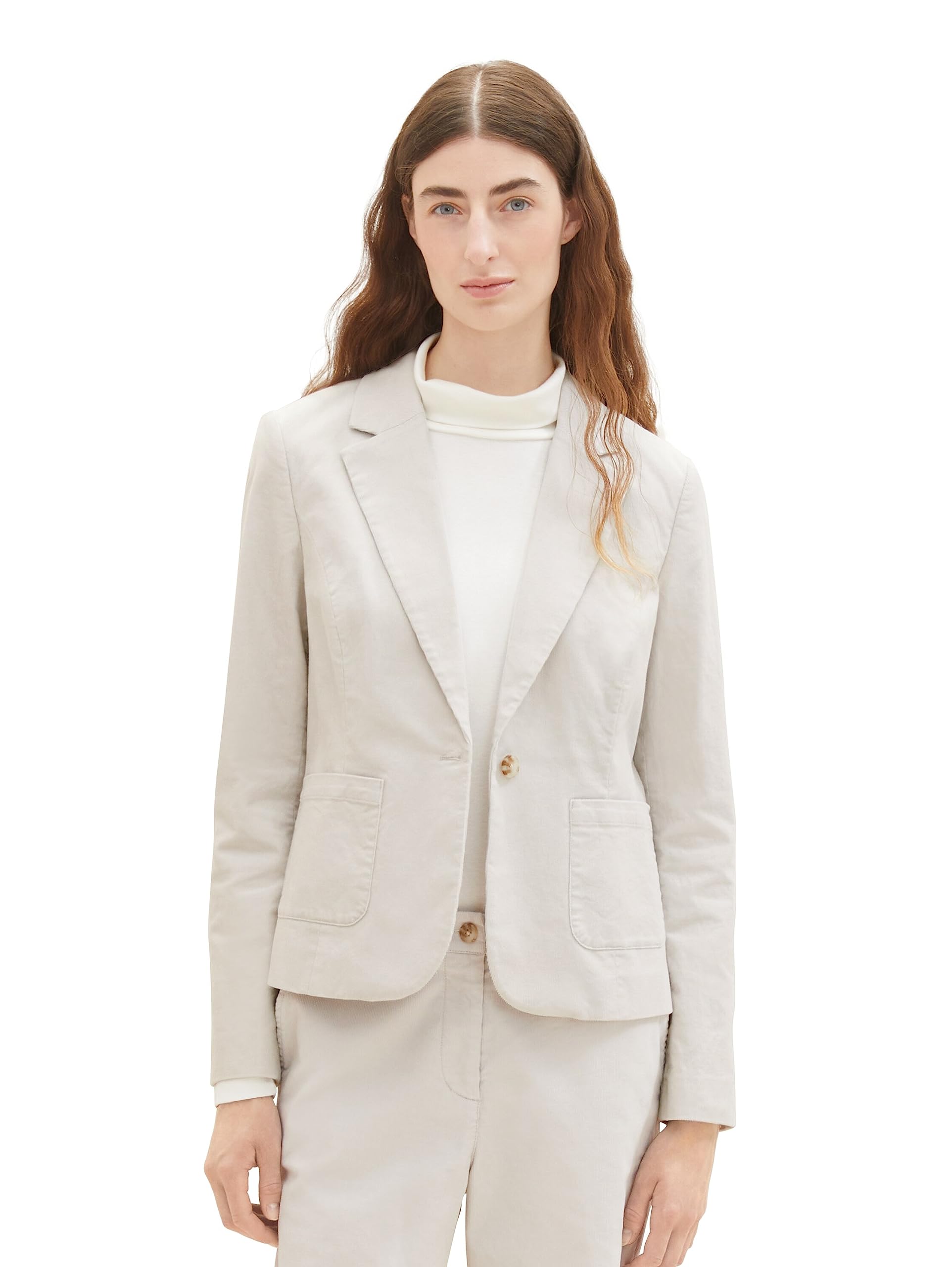 Tom Tailor Damen 1038704 Cord Blazer mit Brusttaschen (1er Pack)