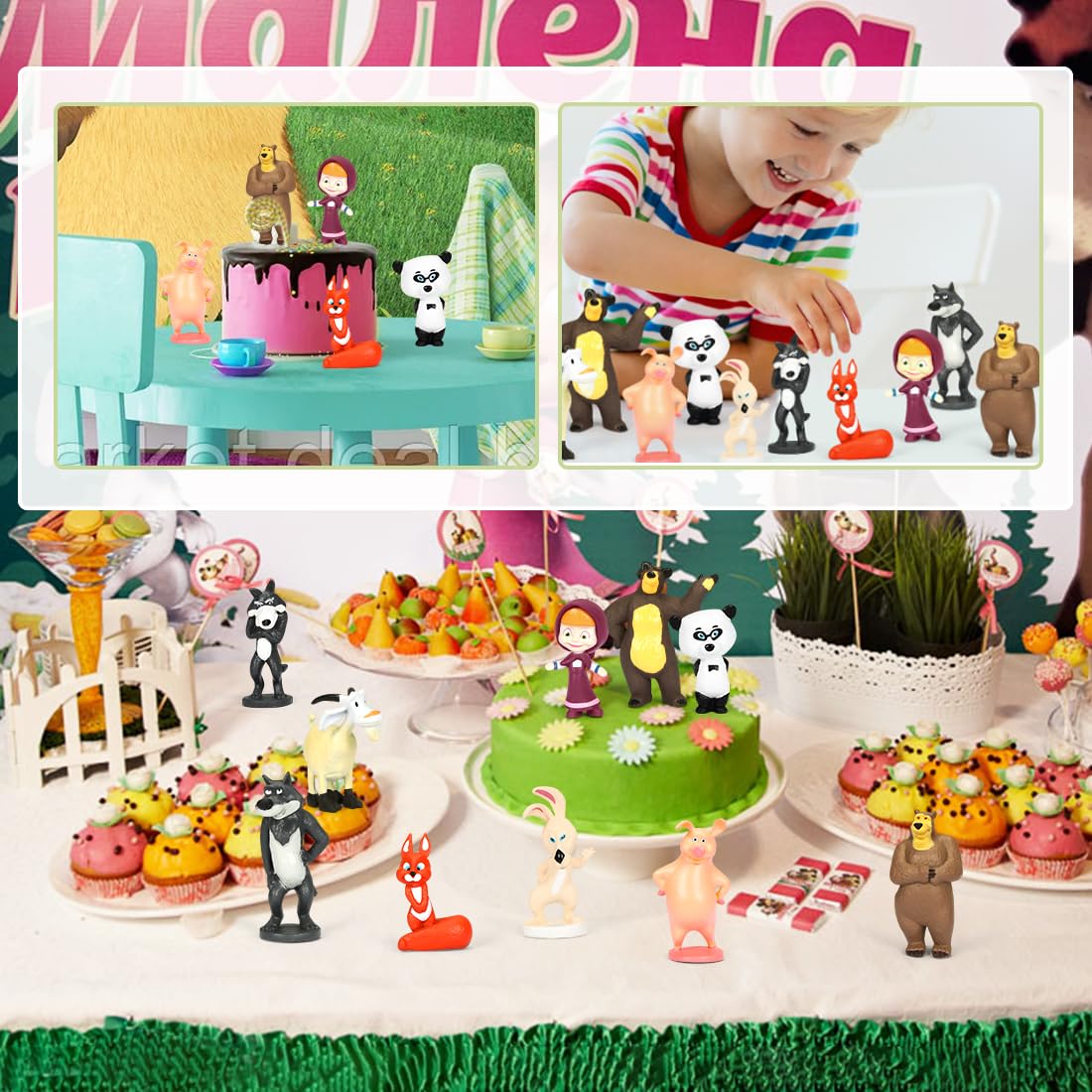 12 Stück Regenbogen Bär Figuren - Niedliche Kuchendeko Für Geburtstag & Party