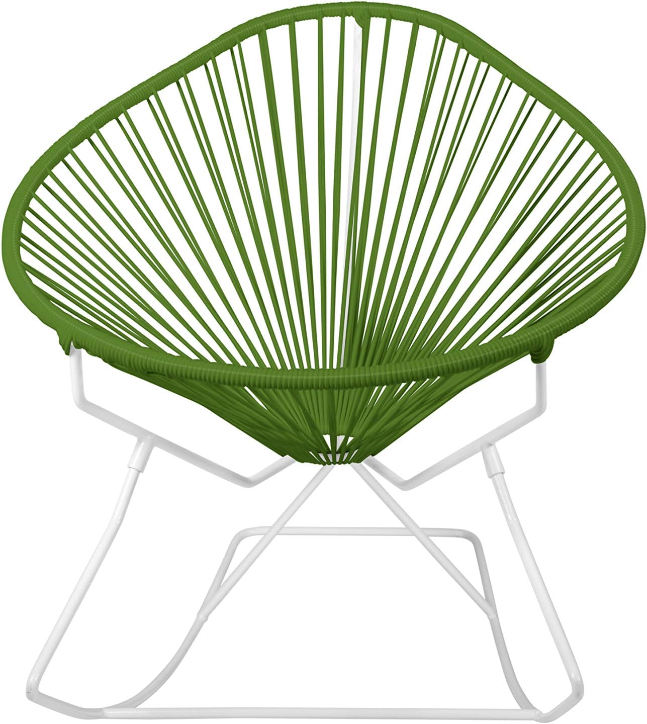 Innit Designs Acapulco Rocker, White Weave on White Frame