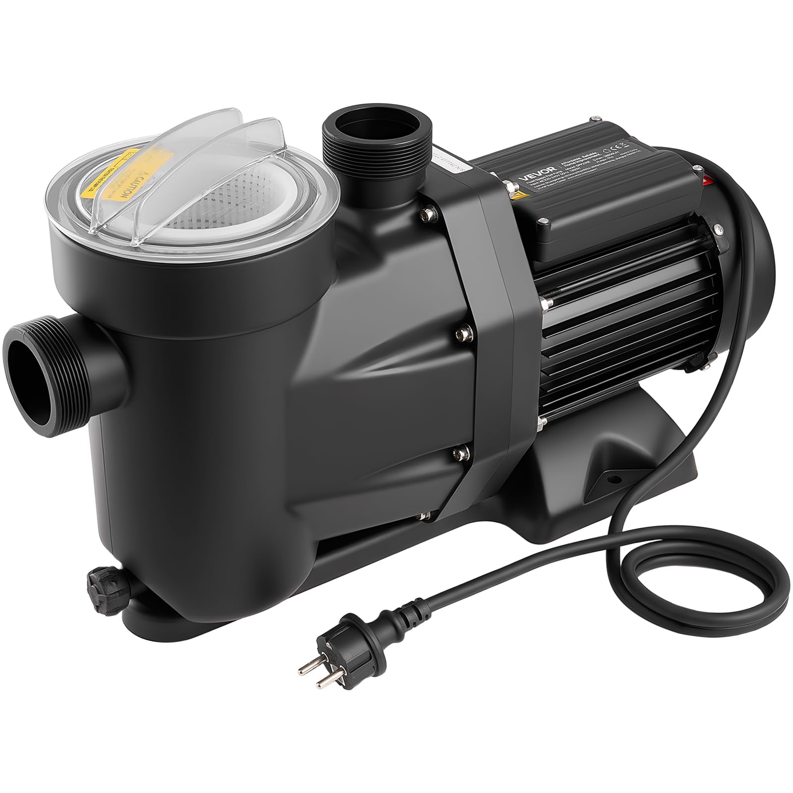 VEVOR Bomba para Piscina 1300 W Caudal Máximo de 28800 L/H Bomba de Filtración para Piscina de Una Sola Velocidad, CA 220-240 V, Altura de Elevación Máxima de 17 m, con Temporizador de 24 Horas