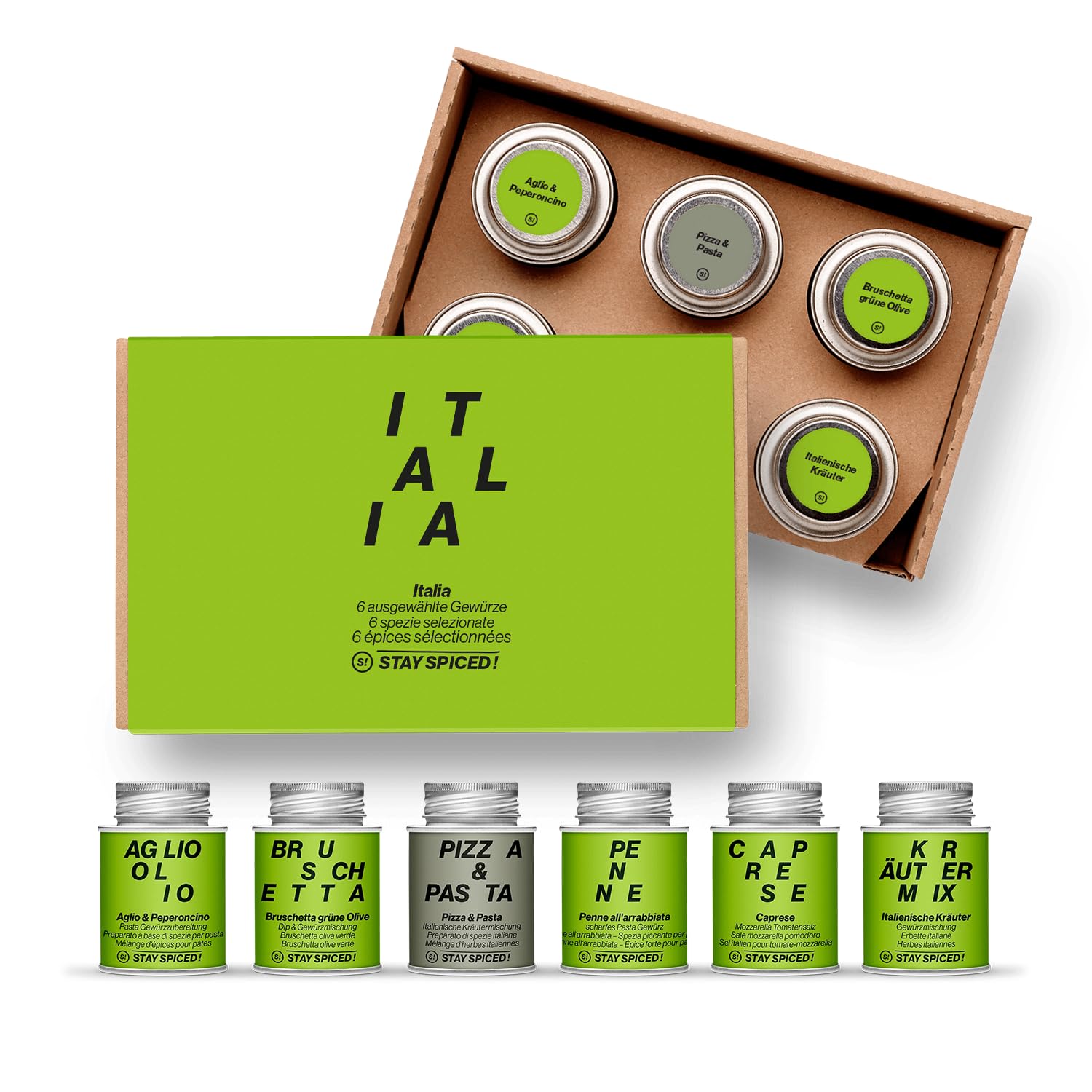 STAY SPICED! Italia | Premium Gewürzset mit 6 Gewürzen