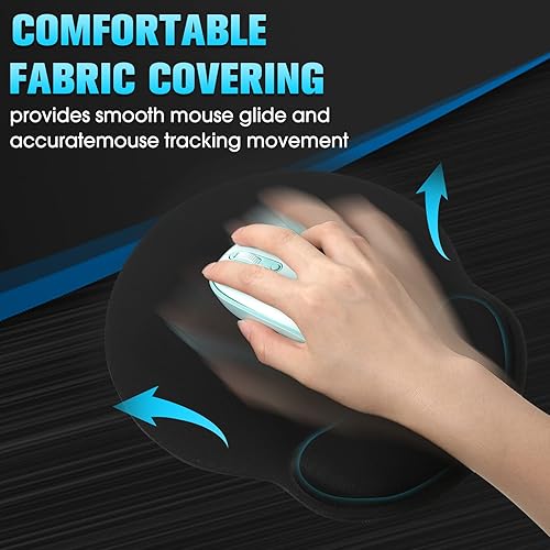 Vista 7 de Yunsailing Paquete de 8 alfombrillas ergonómicas para mouse con soporte para reposamuñecas, almohadilla de espuma viscoelástica de gel para mouse