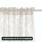 H.VERSAILTEX Lace Curtains 90 Inch Length Vintage Victorian Sheer Curtain 2 Panels Rod Pocket with French Country Floral, Light Filtering Privacy Sheers for Bedroom Living Room, 52" W x 90" L Ivory