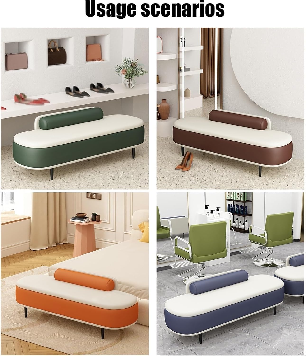 Modern Upholstered Shoe nizer Bench, Velvet Pouf with Metal Legs for Bedroom, Entryway, Hallway & Living Room, 330 lbs Capacity, 80cm, Purple