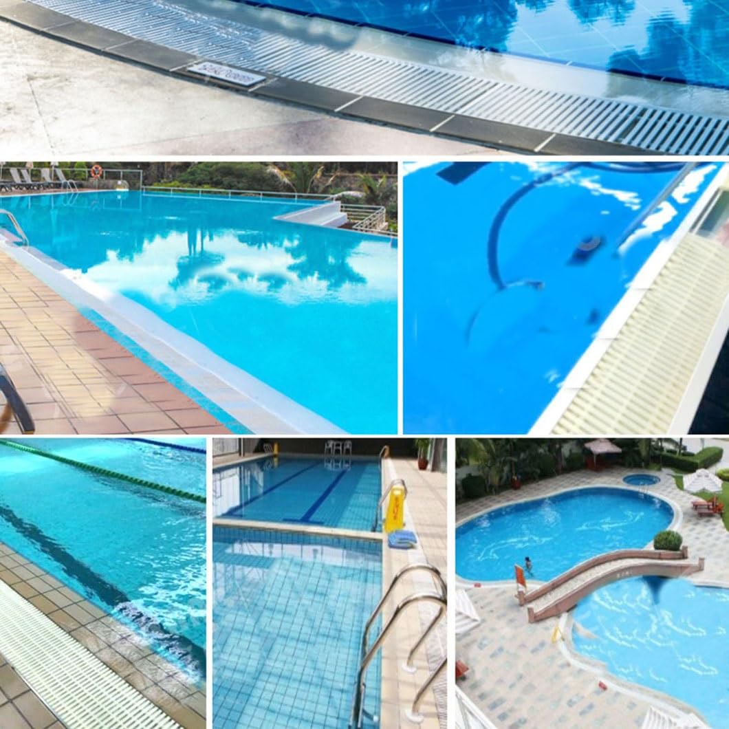 Generico Confezione da 5 Griglie di Copertura per troppopieno di Scarico Piscina - Griglie di drenaggio Resistenti da 18 cm per Piscine, Giardini, recinzioni e vialetti - Soluzione Durevole per la ge
