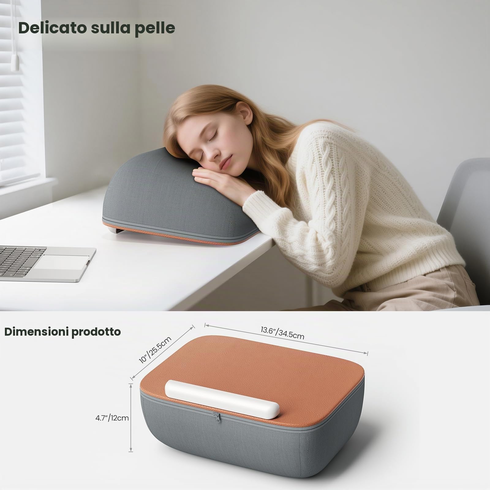 Tounee Supporto Lettura - Pillow Beanbag Ultra Soffice per Libri/Tablet - Lettura Senza Mani Letto/Canapé - Riduce Fatica Cervicale - Perfetto per Lettori & Utenti Tablet/Laptop - Grigio