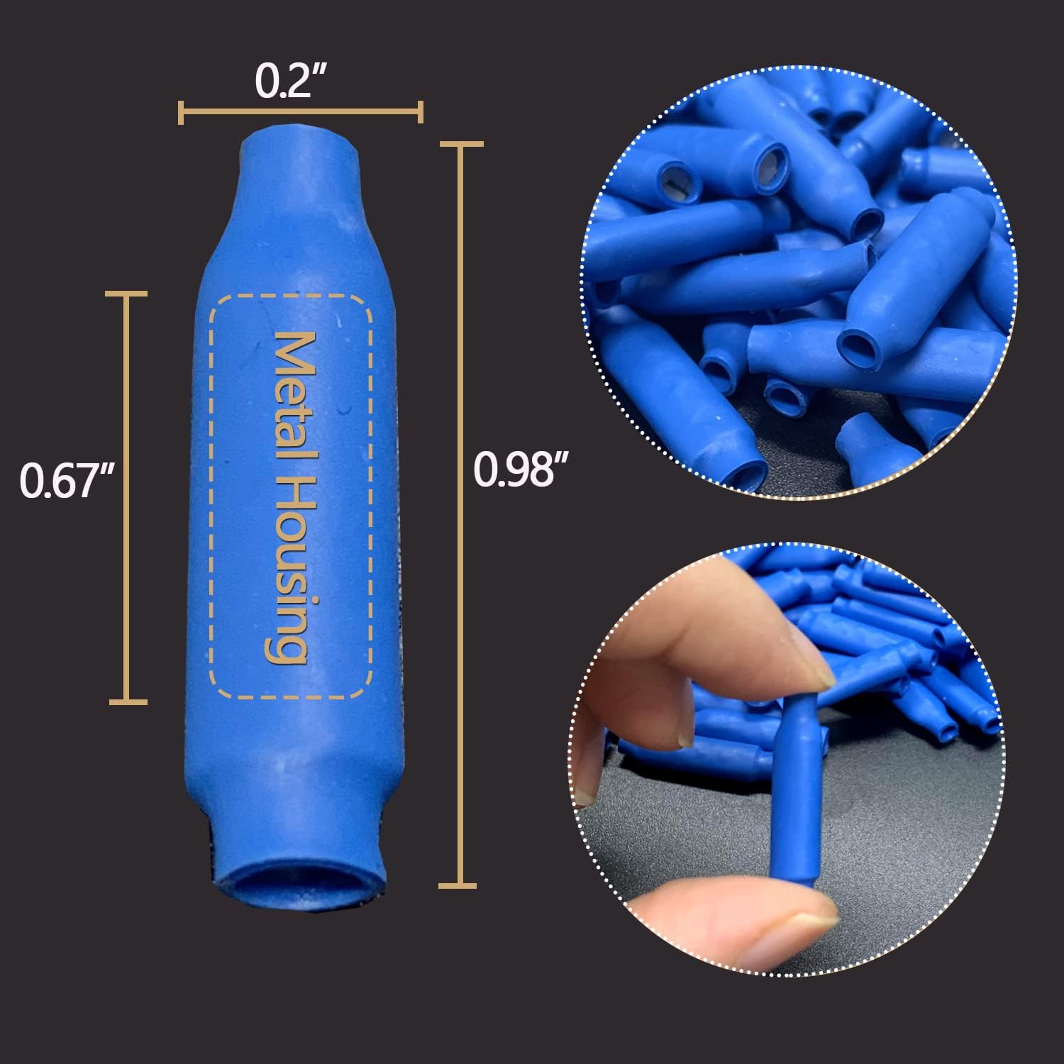 Wire B Connector, Blue Gel (Wet) + White Non-Gel (Dry), 200 PCS + 100 PCS, Crimp, Brass, Low Voltage, Telephone Alarm, 18-30 Gauge