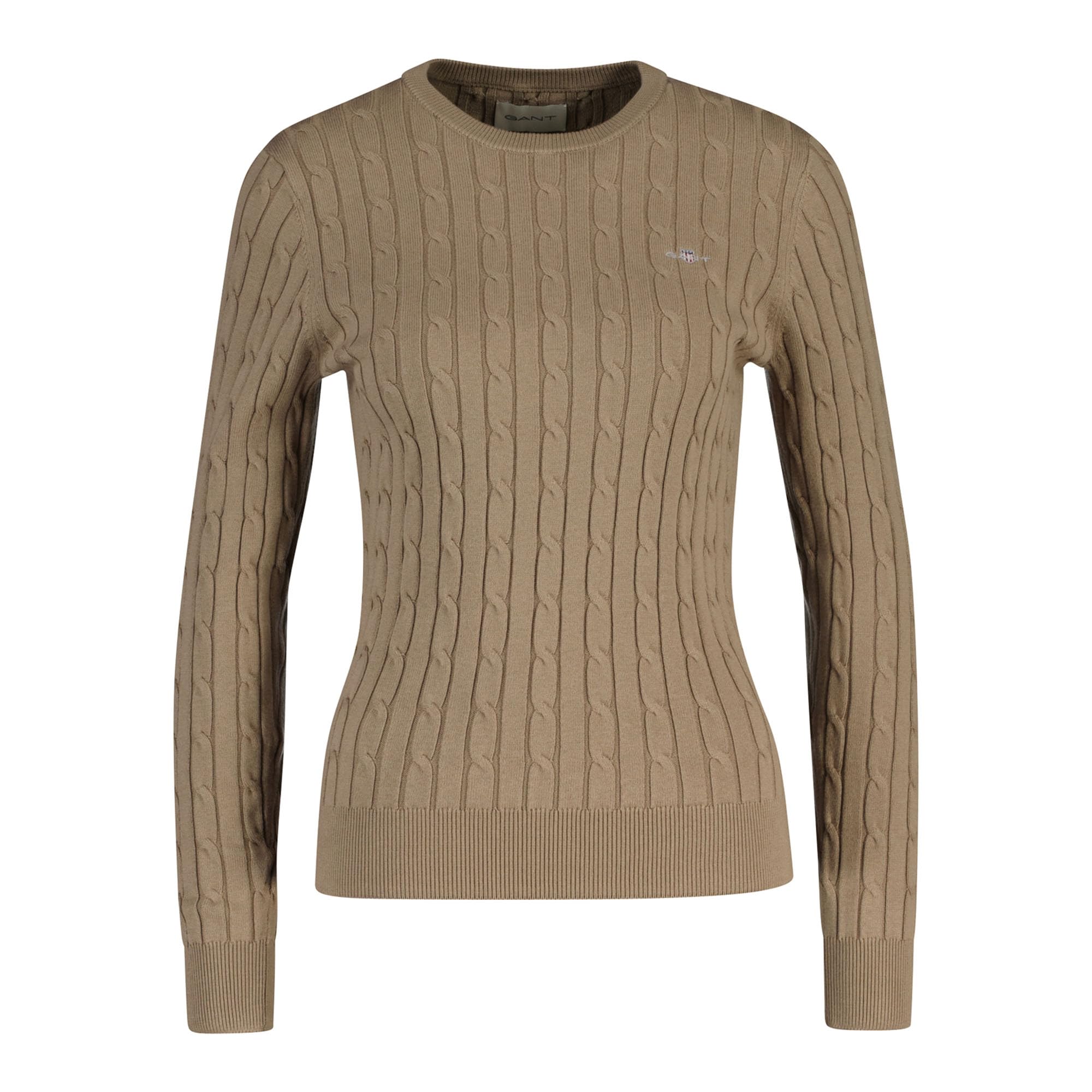 Gant Damen Stretch Cotton Cable C-Neck Pullover