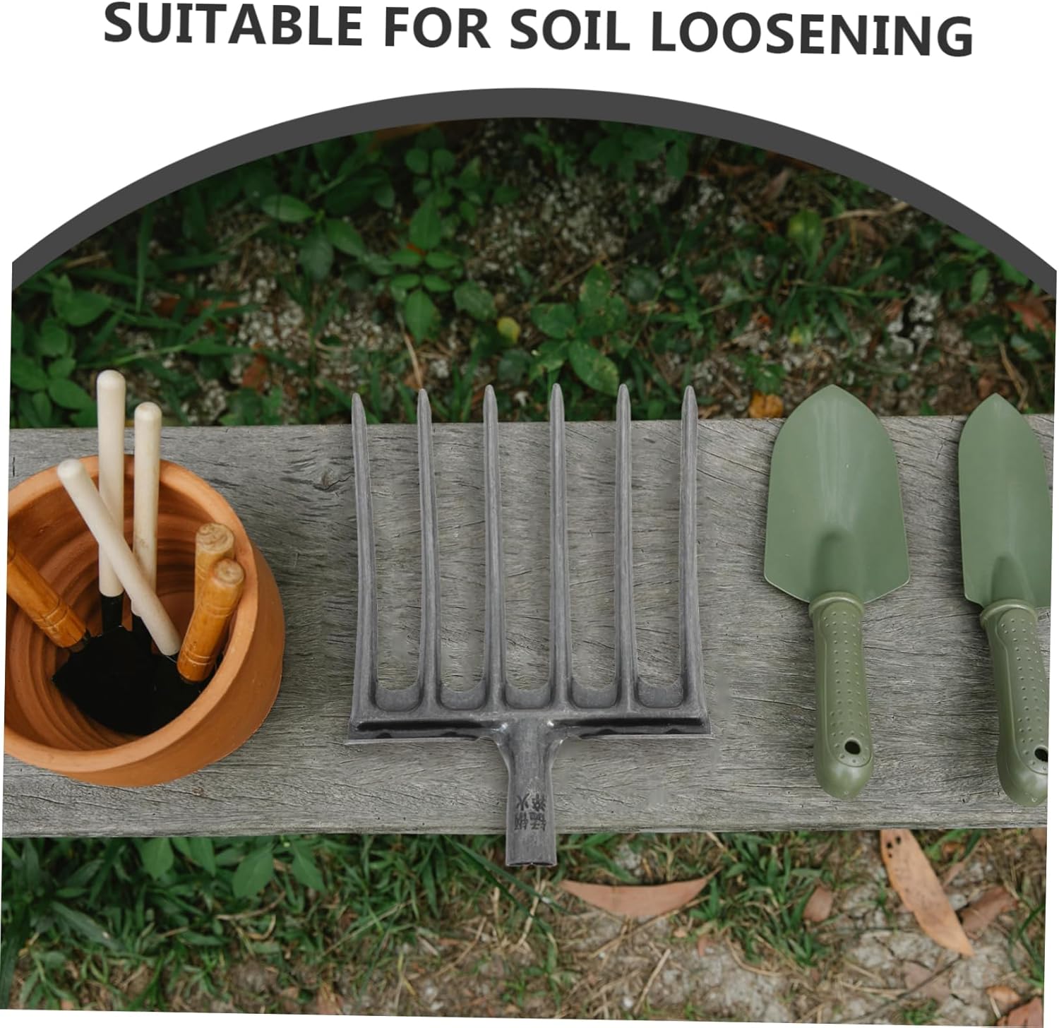 UPKOCH Tooth Bedding Fork Rake Manure Fork Replacement Head Easy to Mount Soil Loosening Tool for Farming