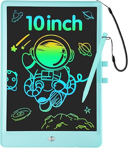 PYTTUR Tableta de escritura LCD para niños de 10 pulgadas, colorida pizarra de dibujo para niños pequeños, almohadillas de dibujo electrónicas