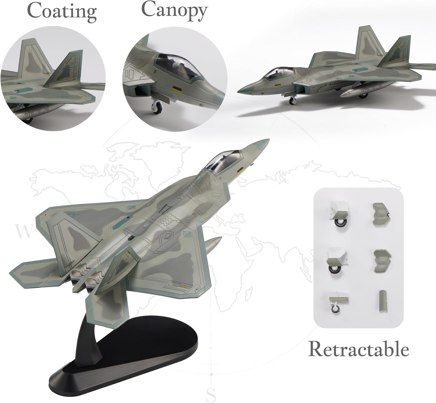 F-22 Raptor 1/100 Diecast Airplane Model Interchange thumbnail