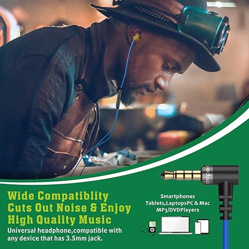 Miniatura 6 de MIPEACE Auriculares de trabajo, auriculares industriales de seguridad con micrófono y control de volumen, auriculares con reducción de ruido para