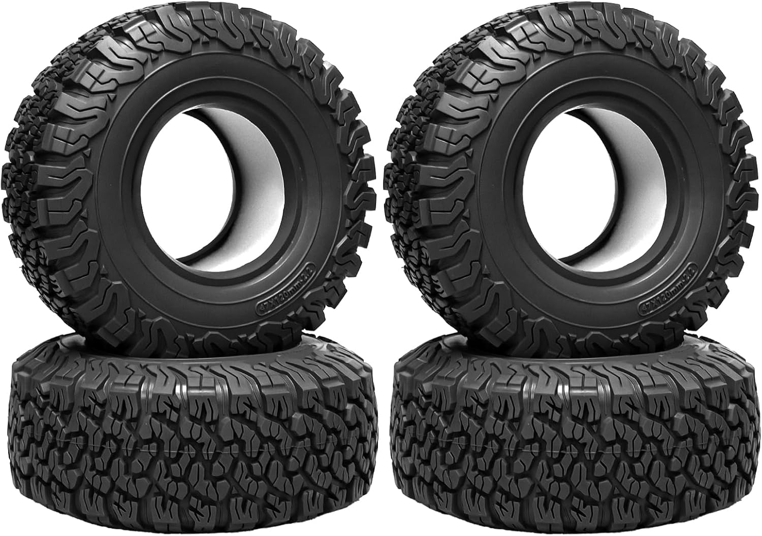 LRFHL 2.2 Crawler Tires Soft Rubber 2.2 Beadlock Wheels RC Colored Tires High Grip Compatible with 1/10 Axial SCX10 D90 Traxxas TRX4 RC Rock Crawler (4PCS, Black)