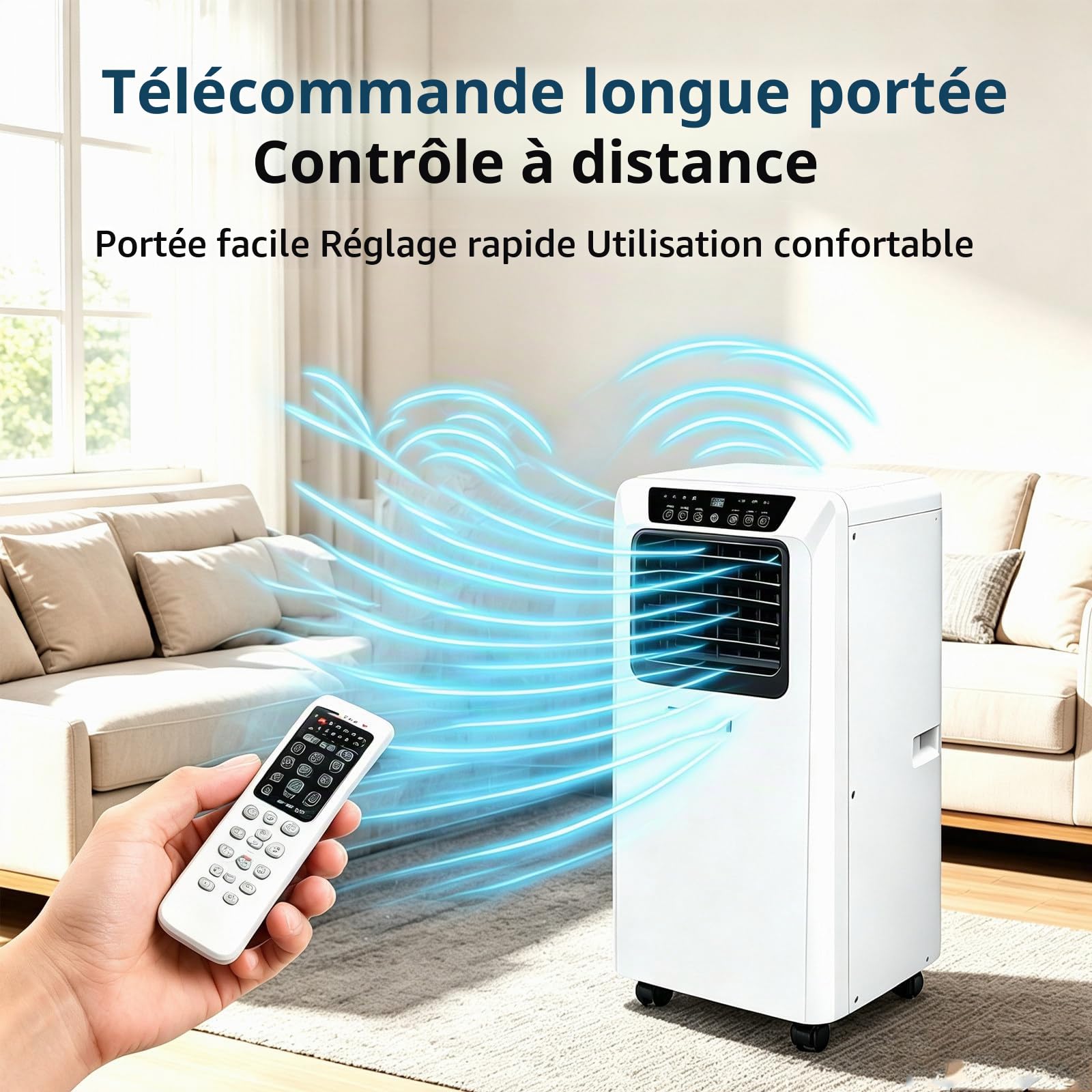 Climatiseur Mobile 7000 BTU, 3-en-1 Écoénergétique Climatiseur Portable,