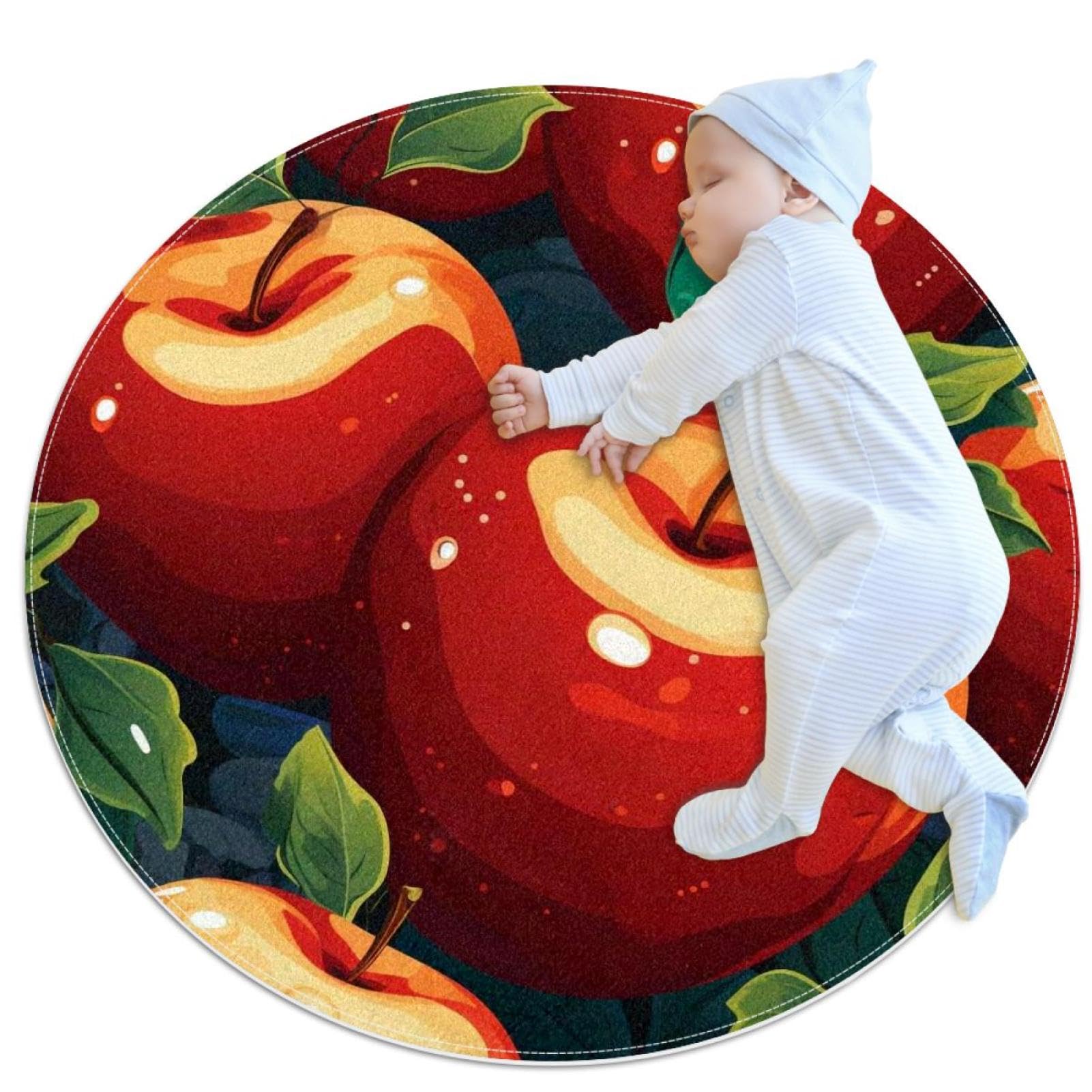 Tapis de salle de bain pommes de 1m idéal pour chambre d'enfant et canapé