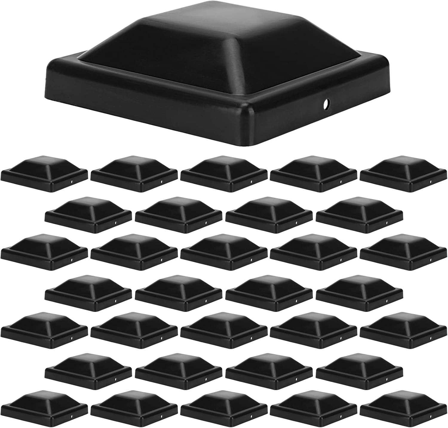 AMAATE 4x4 Fence Post Caps(35/8"), 32 Pack Wood Fence Post Caps, Deck