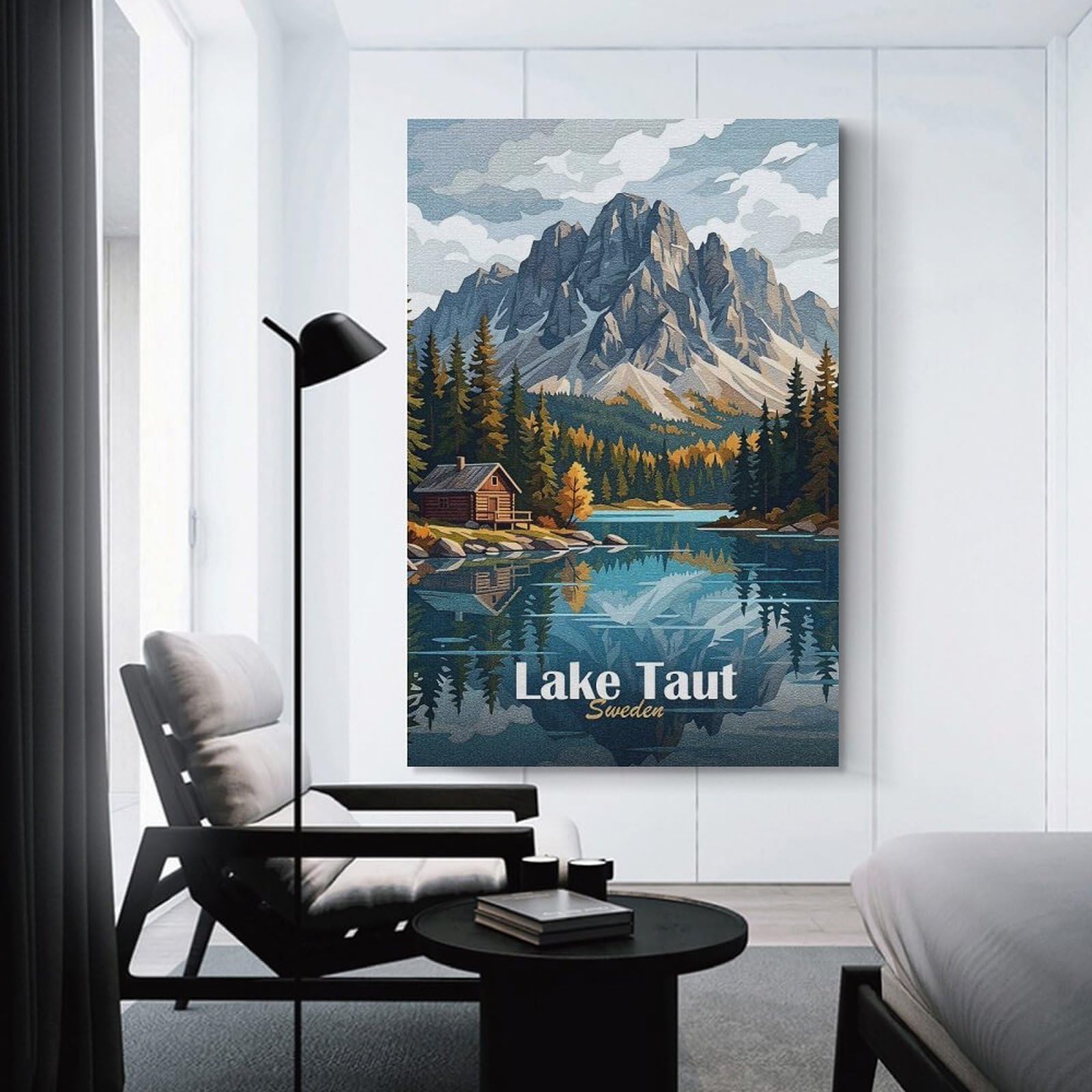 Junmoney Lake Taut, Sweden Landscape Home Decor Wall Art, 20x30inch(50x75cm), for Apartment Walls, Studios Or Work Areas, Wall Decor with Flexible Room Appeal
