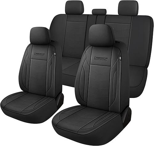 CAROMOP Juego completo de fundas de asiento de automĂłvil de cuero de alta calidad, fundas de banco divididas impermeables para automĂłviles, fundas CAROMOP Juego completo de fundas de asiento de automĂłvil de cuero de alta calidad, fundas de banco divididas impermeables para automĂłviles, fundas