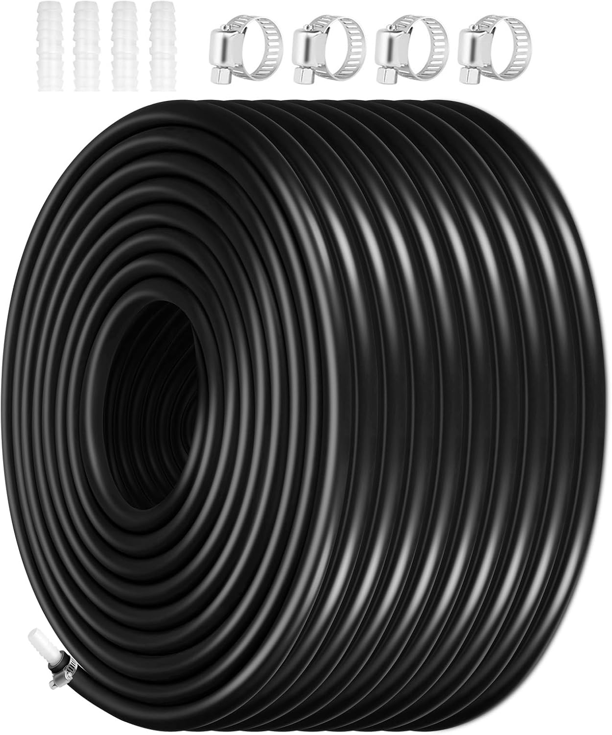 ⅜ inch Self Sinking Aeration Hose, Pond Aerator Hose Kit with Clamps and Hose Menders for Pond, Garden Lake Aeration (100 Feet)