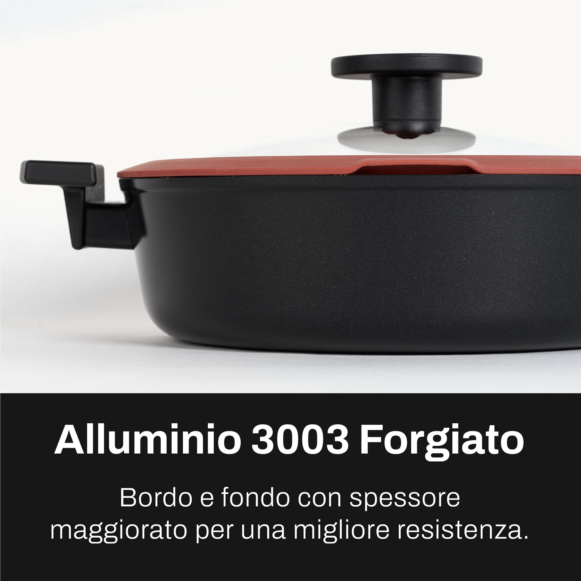CLASSE ITALY, Pfannen-Set, 3 Stück, PFAS-frei, Antihaftbeschichtung, ohne PTFE, PFOA, 100 % sicher, Linie Tuscany, für Induktion und Flamme