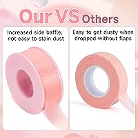 Vista 5 de G2PLUS Cinta de pestañas, 2 rollos de cinta de maquillaje de gel de silicona, cinta de pestañas rosa de 1/2 pulgada x 8 yardas, cinta de extensión