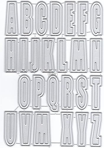 DzIxY Letras en mayúsculas de sombras troqueles de corte de metal para kit de fabricación de tarjetas, troqueles de papel de relieve, plantillas de
