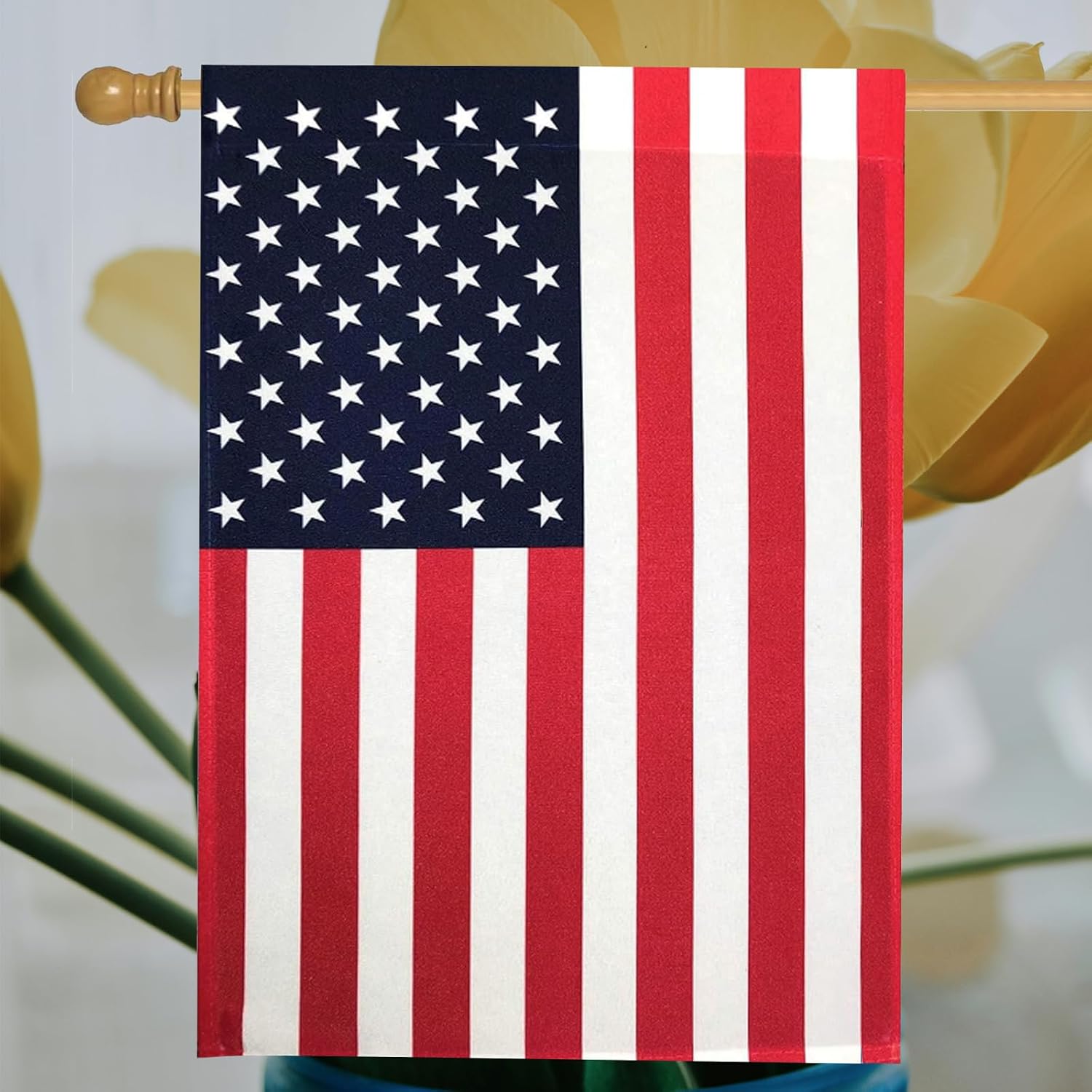 American House Flag 28x40 Inch Indoor Double Side American Garden Flag Banner Large USA Garden Flags for House Yard Indoor Outdoor Decoration