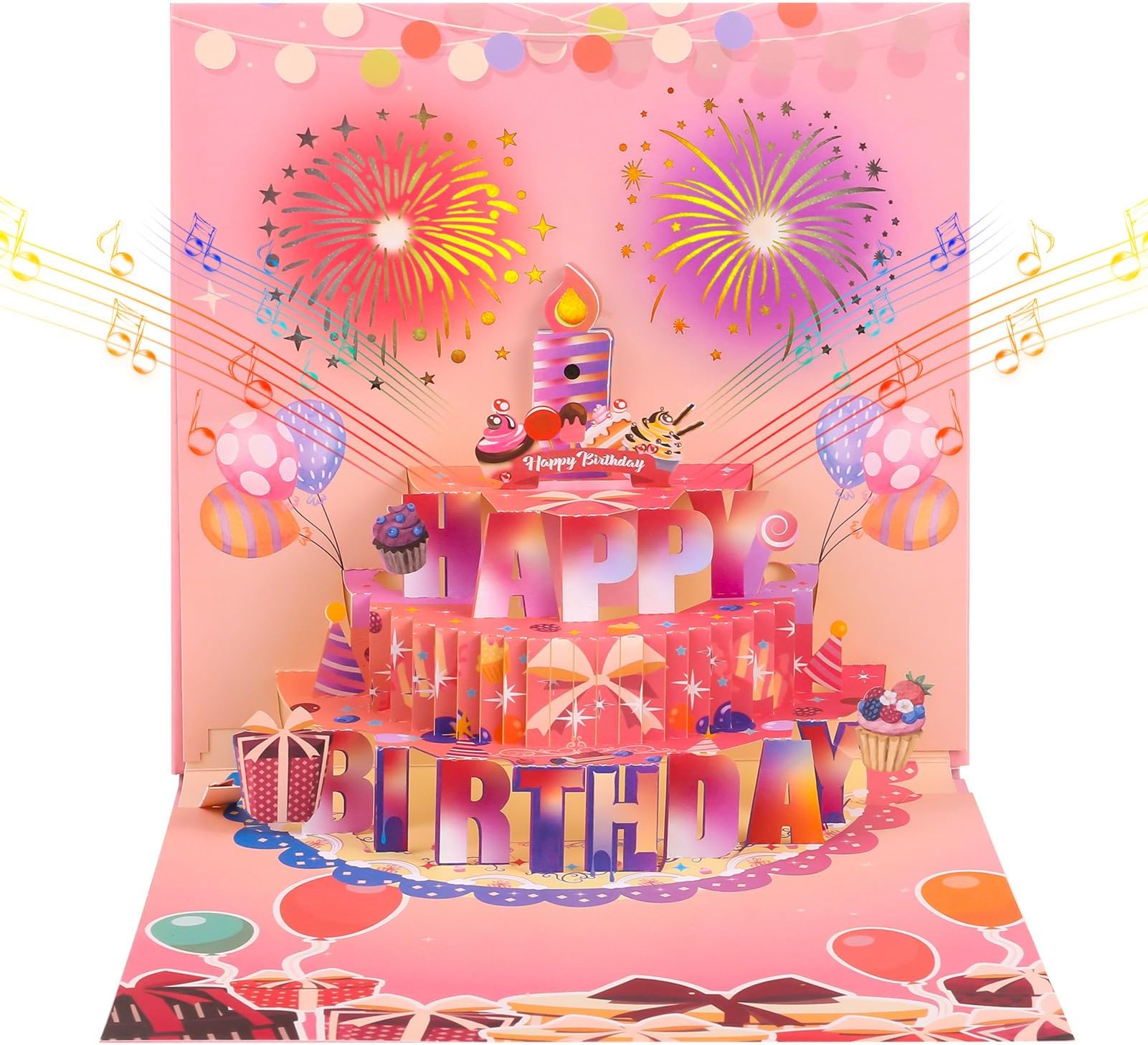 Xialvyu Birthday Cards for Women, Musical 3D Pop up Happy Birthday Card ...
