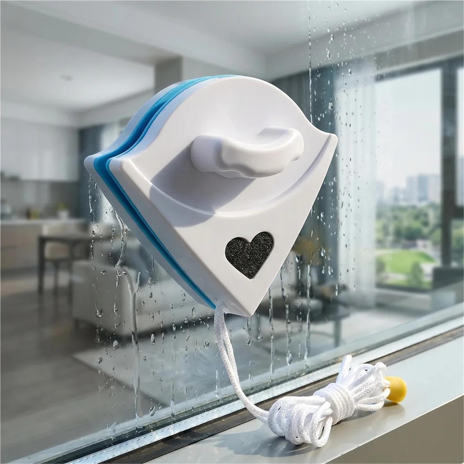 Pulizia finestre magnetica Spugna for tergivetro portatile magnetica for vetri a doppia faccia(Blue)