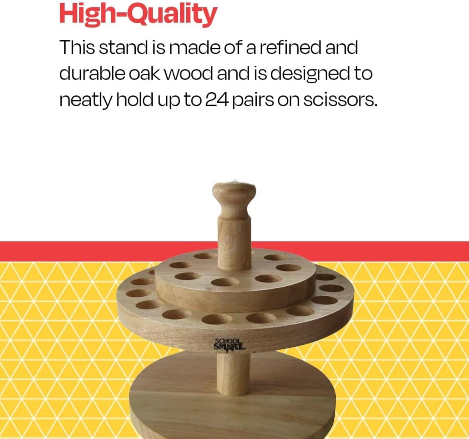 Scissor Stand TURNABLE Round Oak Wood