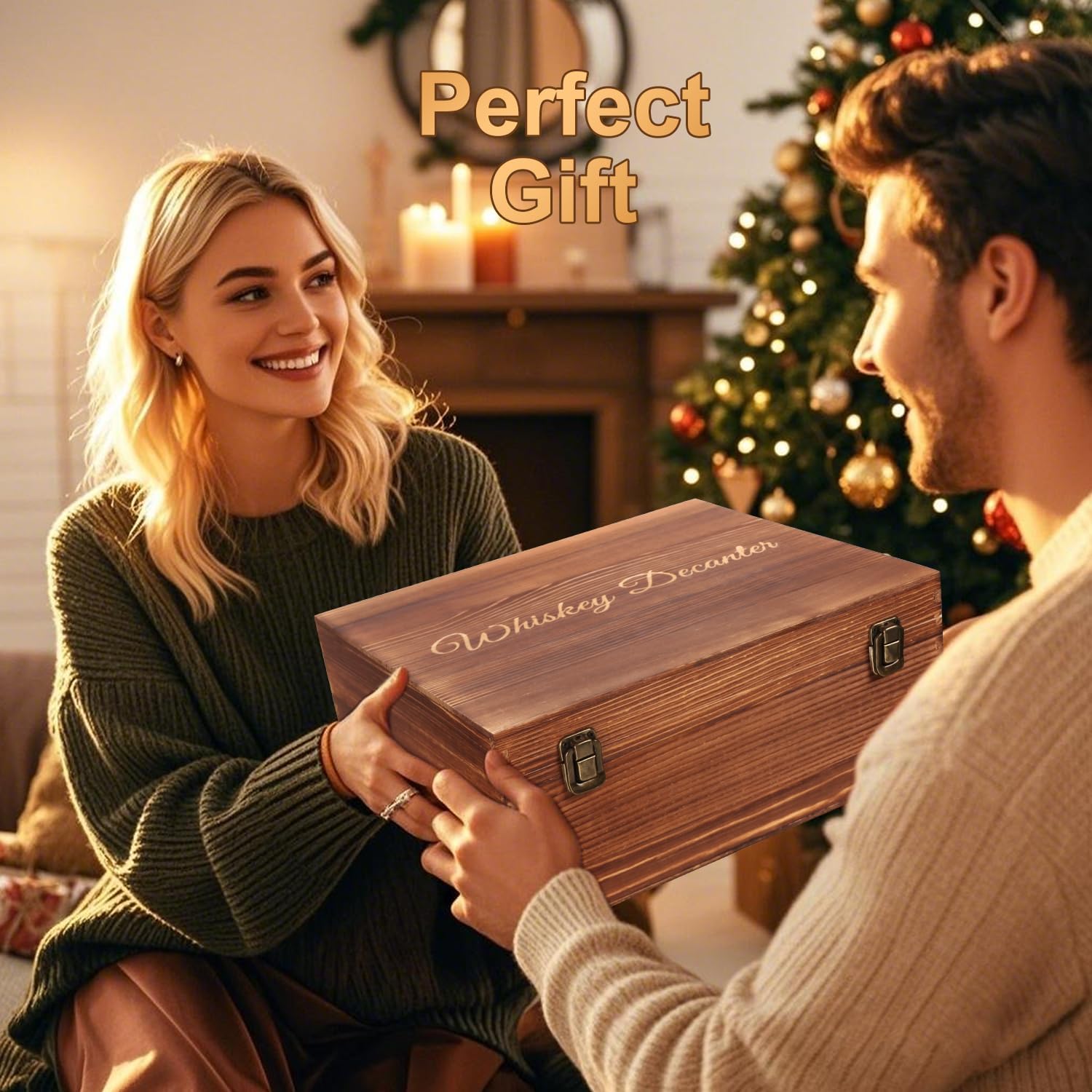 Whiskey Decanter Gift Set by PAYSKY – Liquor Bourbon Decanter 27 oz 800 ml with Glasses, Chilling Stones, Coasters and Tong – Whiskey Gifts for Men, Husband, Dad, Boyfriend - Image 6