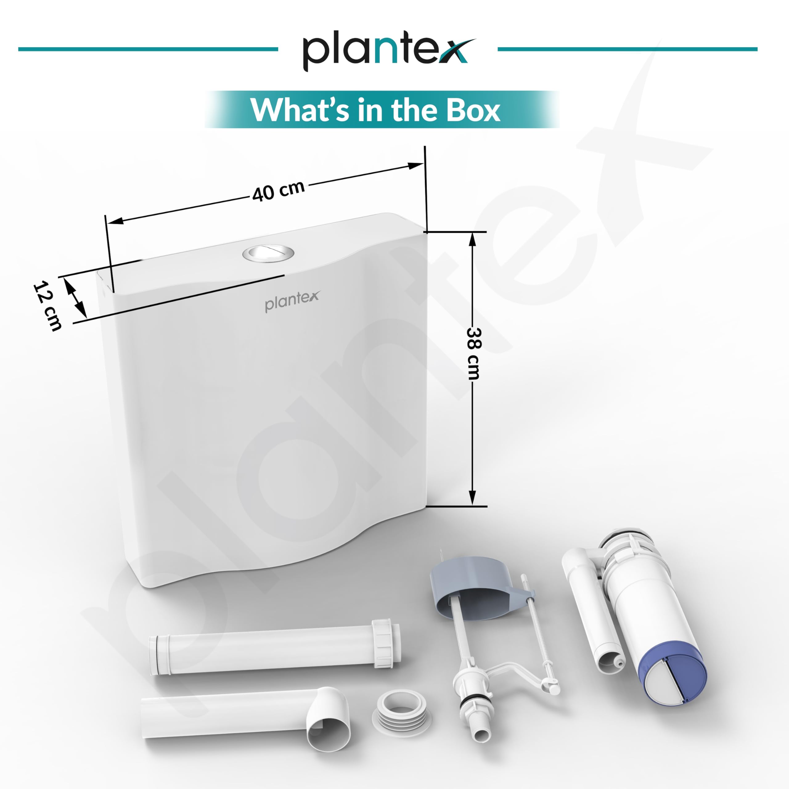 Plantex Flush Tank for Toilet with 8 LTR Water Capacity/Polypropylene Toilet Flush Tank/Flushing Cistern for Bathroom - Pack of 1 (White) 1