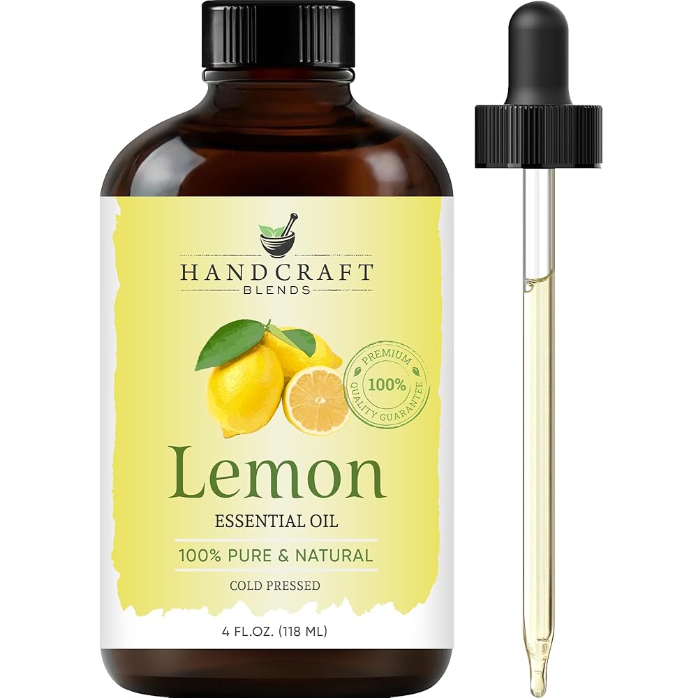 Handcraft Blends Lemon Essential Oil - Huge 4 Fl Oz - 100% Pure and Natural - Premium Grade Essential Oil for Diffuser and Aromatherapy, Skin, Massage, Candle and Soap Making Fragrance