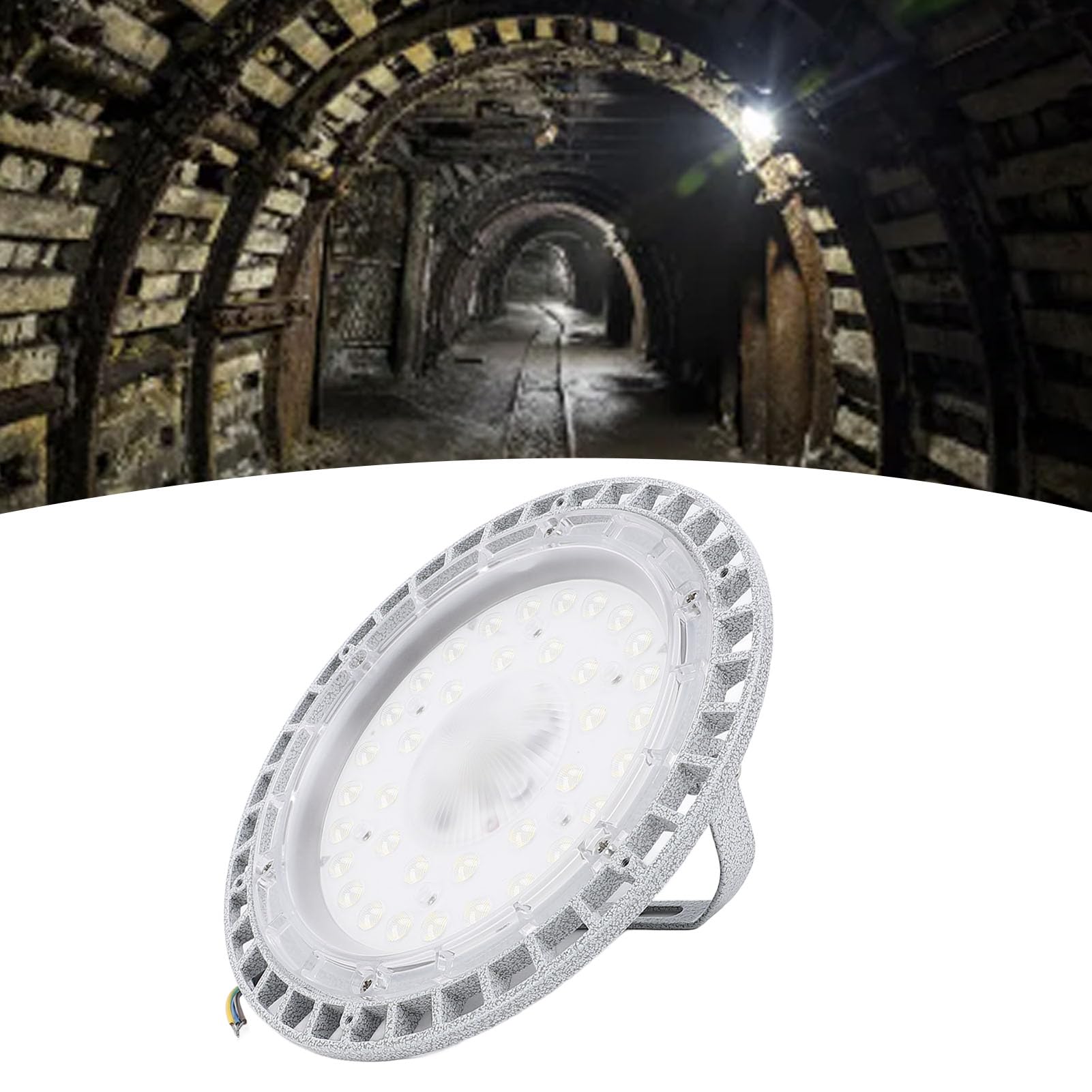 ViaGasaFamido Światło LED High Bay 12000LM Przeciwwybuchowe IP66 Wodoodporne do Tunelu Kopalnianego w Magazynie Aluminiowa Obudowa 5000K 100W