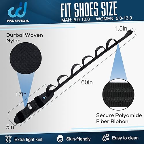 Miniatura 5 de Estirador de Pie y Pantorrilla para Fascitis Plantar, Tendonitis de Aquiles, Espolones de Talón, Pie Caído. Correa de Estiramiento de Yoga para