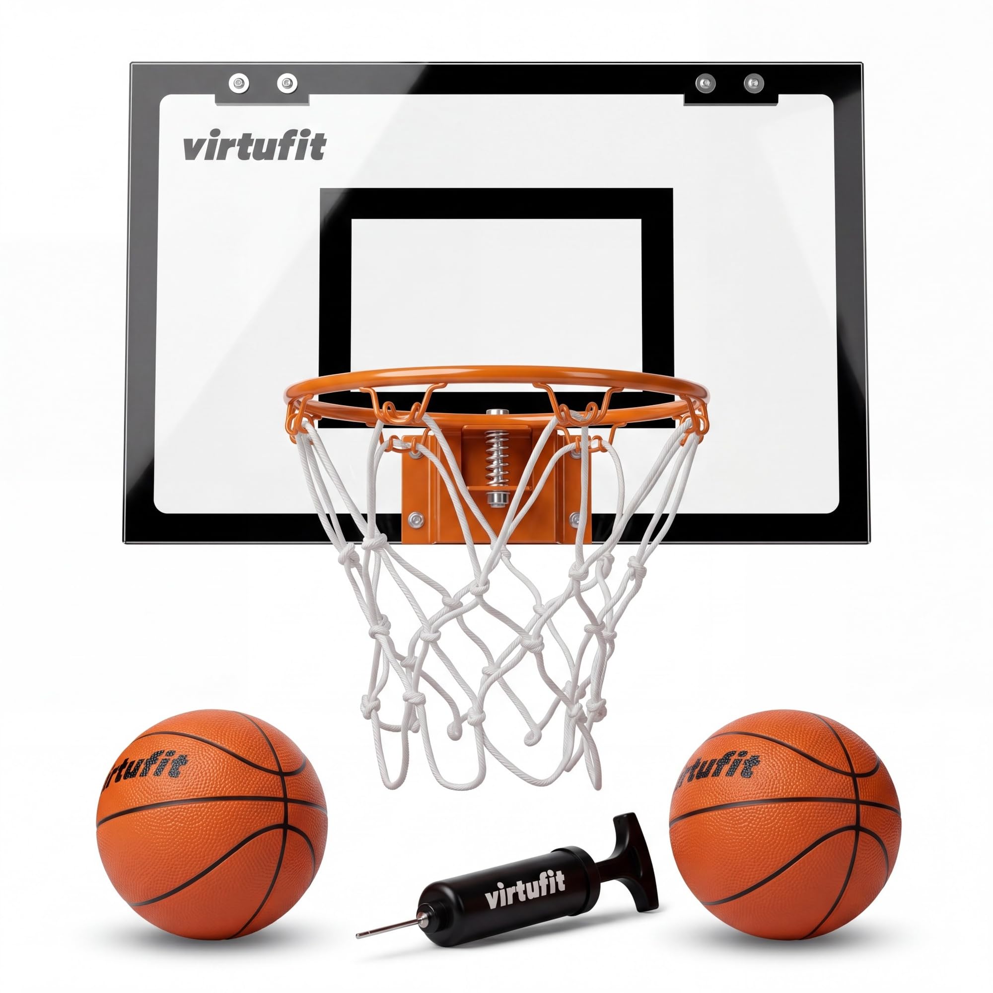 VirtuFit Pro Mini Baloncesto con 2 Bolas y Bomba - Negro