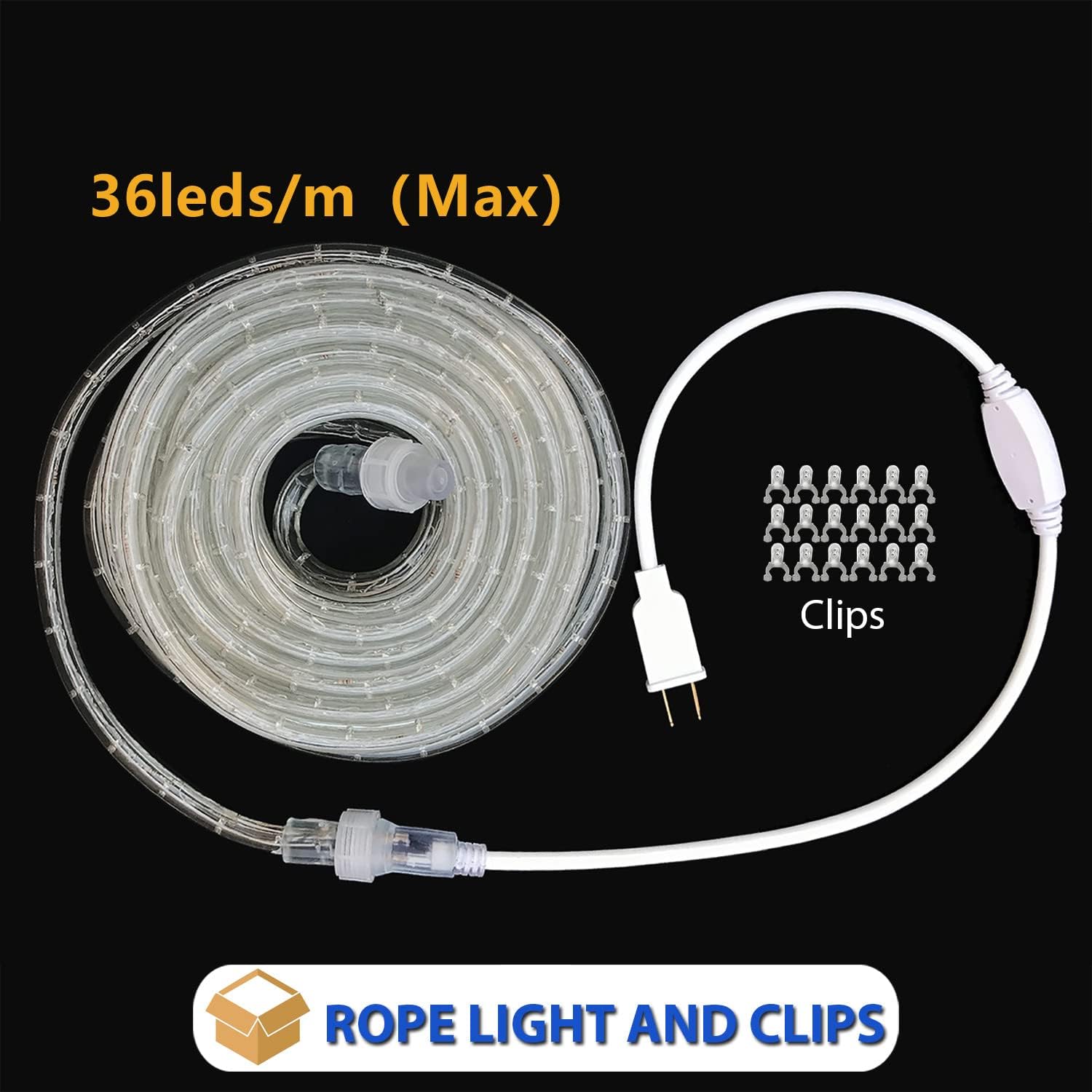 Tuklye LED Rope Lights 50Feet 540LEDs 120V Waterproof for Indoor Outdoor use IP65 for Party,Backyard,Fence,Fallway,Pond, X'Mas Decoration, Patriot,Independence Day,4th of July(Red White Blue)