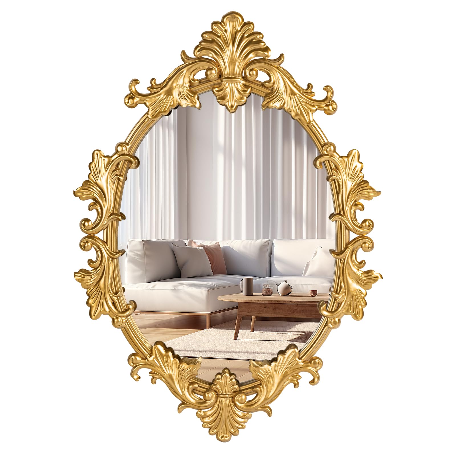 View 1 of Fobule Gold Oval Wall Mirror, 19"x27"