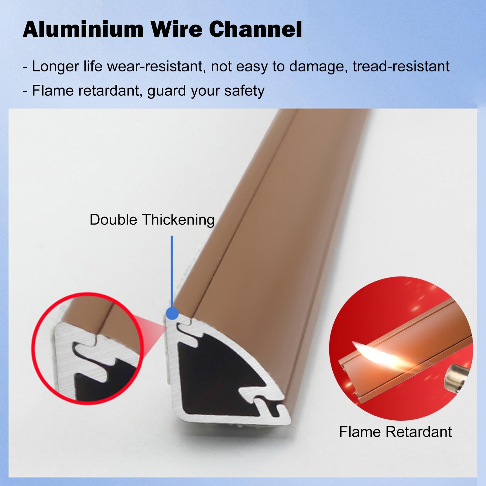 Canaleta Canales De Cables Autoadhesivos Marrón, Organizadores De Cables Eléctricos Extraíbles Ocultar para Cocina Garaje, Cuarto Redondo Gestión Conductos Alambre(5m/16.4ft-(5x1m),14mm W)