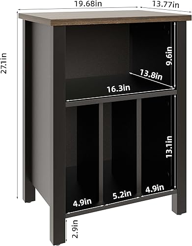 Miniatura 3 de LIDYUK Soporte para tocadiscos, mesa auxiliar de almacenamiento de discos de vinilo con estante de exhibición con capacidad para hasta 130 álbumes,