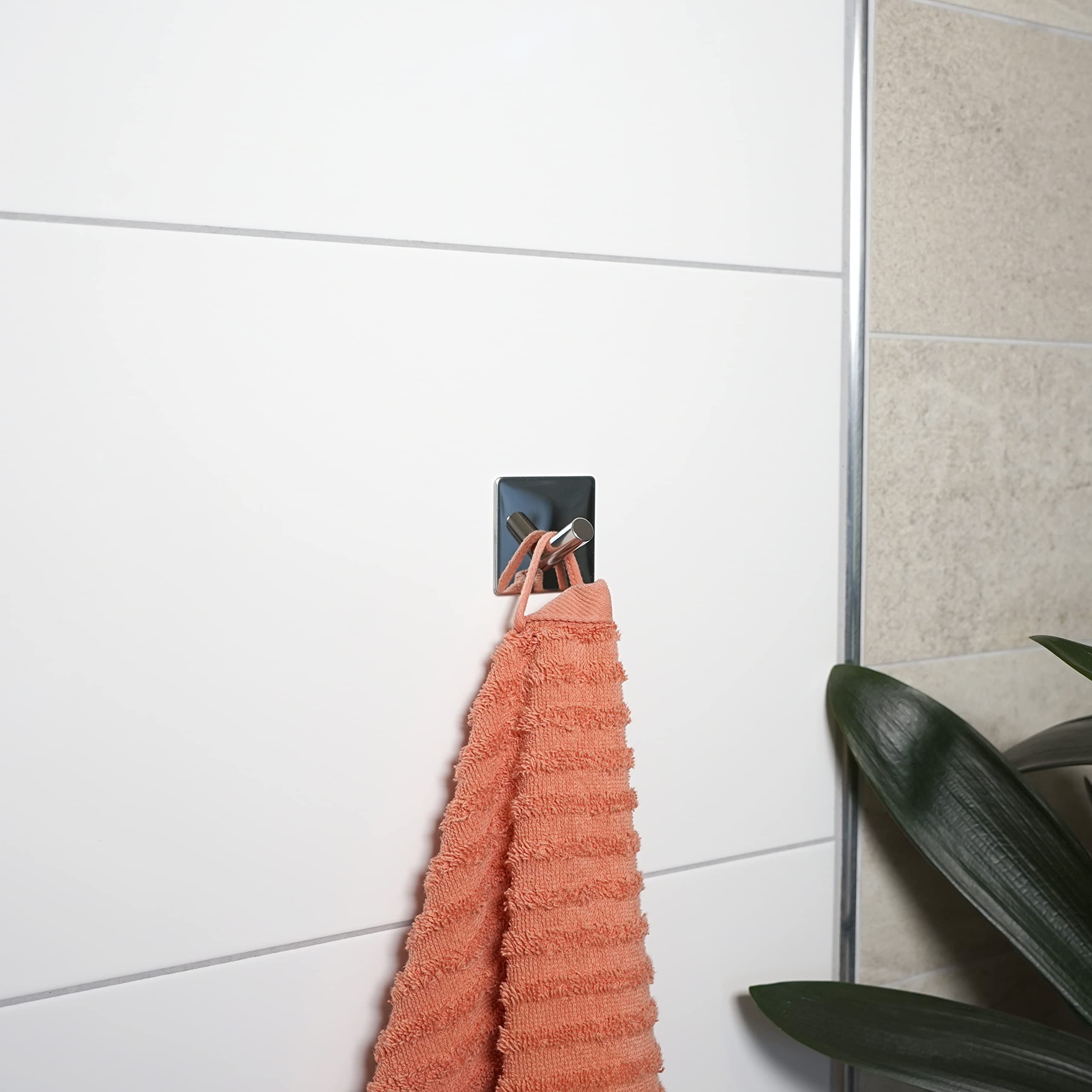 Dolvhin Handtuchhaken Ohne Bohren - 4x Edelstahl Haken Selbstklebend