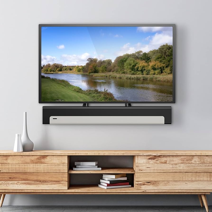 Wali sbr201ユニバーサルサウンドバーブラケットマウント用上またはunderテレビ、Fits Most 32を70インチTV、33?lbs。重量容量ブラック 2zzhgl6 Amazon | WALI ユニバーサルサウンドバーマウントブラケット