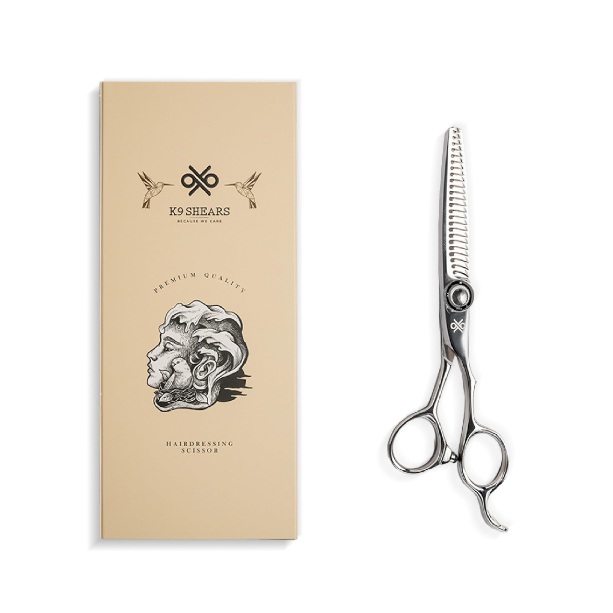K9 6" 3-in-1 Professional Thinning Shears – Adjustable Thinning Rate (15%, 25%, 35%), Barber Shears Made with Premium VG10 Steel, Lightweight,