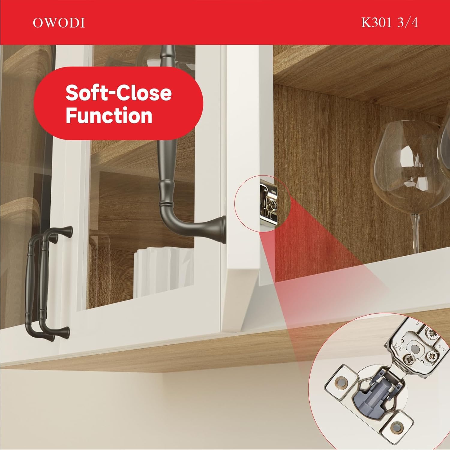 20 Pack Soft Close Cabinet Hinges for Face Frame Doors, 3/4 Inch Overlay Concealed Hinges, 105° 3-Way Adjustable, 35mm Cup, Nickel Finish with Screws