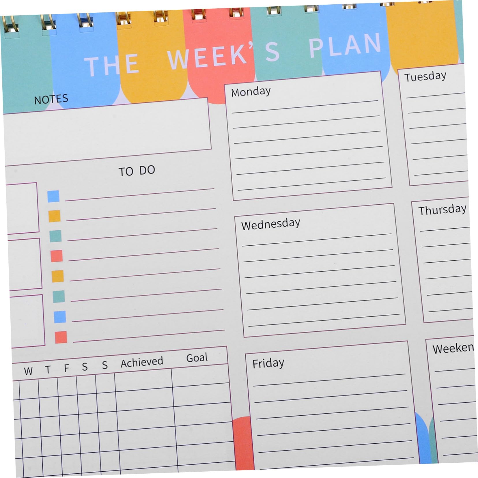 4 Piezas Planificador Semanal sin Fecha con Robusta y Encuadernación Doble Cuaderno Organizador para Tareas y Horarios para Oficina y Escuela de Notas Espacio para Escribir