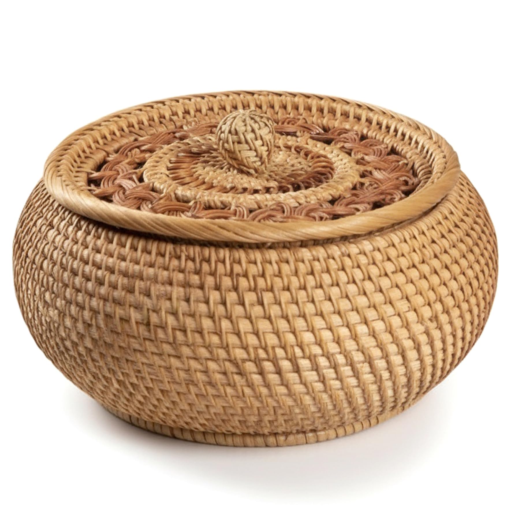 Panier en rotin avec couvercle pour ranger la cuisine et éliminer le désordre sur les meubles