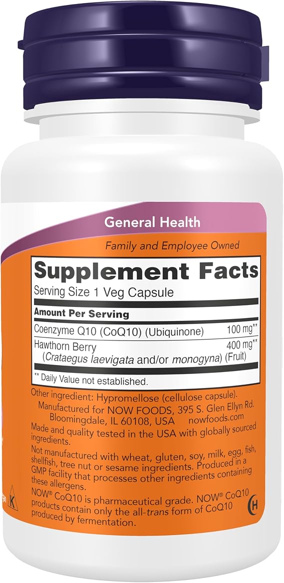 NOW Supplements, CoQ10 100 mg, Pharmaceutical Grade, 30 Veg Caps