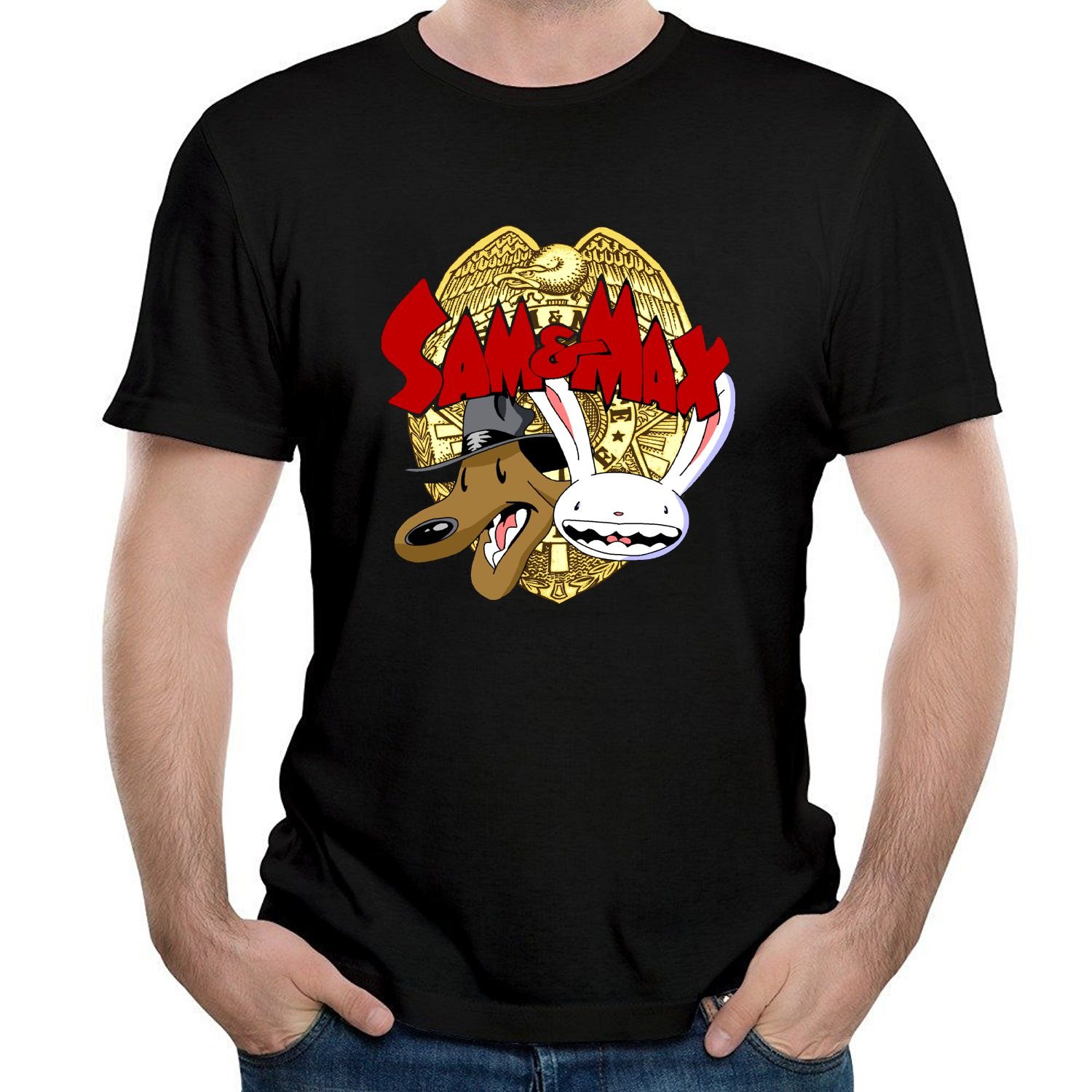 Mens T-Shirts Samseven and Seven Max Logo face Short Sleeve Tees