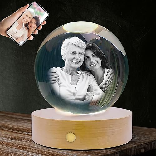 Foto de cristal 3D personalizada, marco de cristal grabado con láser con imagen, gran aniversario, cumpleaños, Navidad, regalos conmemorativos para