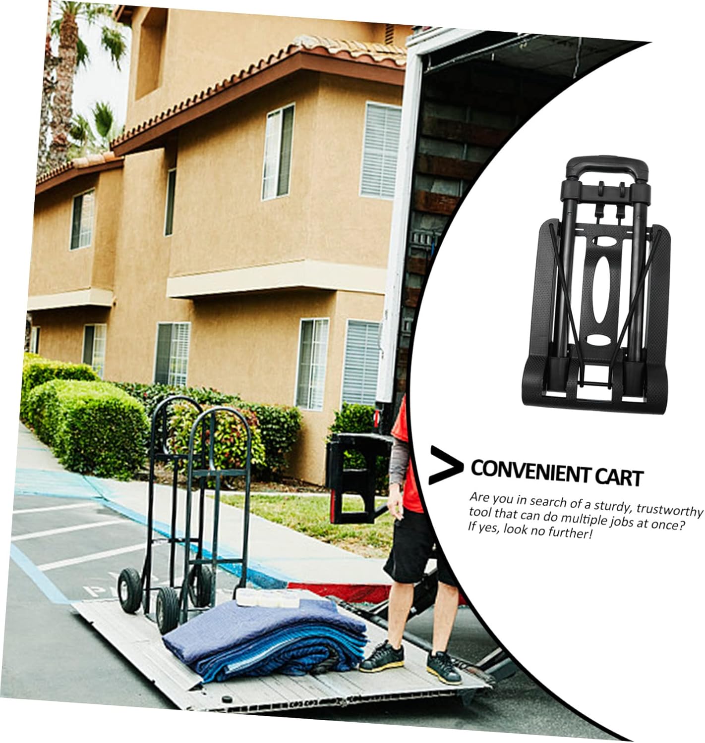 PartyKindom Convenient Cart for Home Folding Luggage Cart Iron Pole Slim Storage Groceries Trolley Small Truck Shopping Trolley